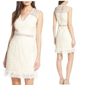 COOPER ST Blondie Mini Cocktail Artsy Geo Lace V-Neck Sleeveless Dress 6